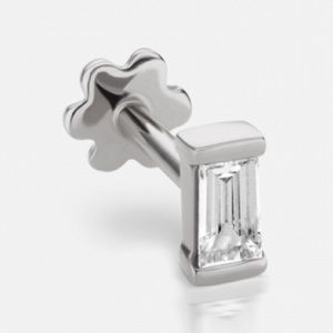 Maria Tash Diamond Baguette 14K Threaded Stud